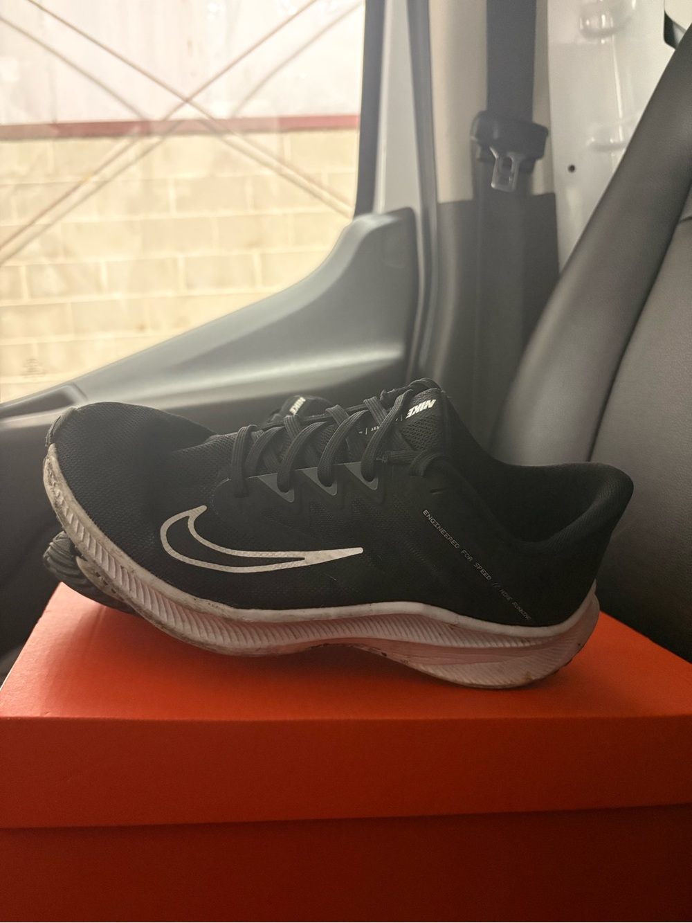 Nike Quest 3 Women’s Black Athletic Running Shoe with White Swoosh Accent